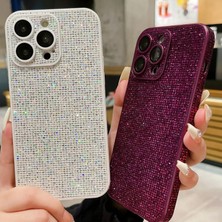 CoverZone iPhone 15 Pro ile Uyumlu Parlak Taşlı Tasarımlı Kamere Lens Koruma Parlayan Harika Arka Taşlı Yüzey