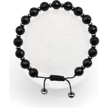 Alibaba Doğaltaş Onix Doğal Taş Makrome Örme Bileklik Fasetli Küre Kesim