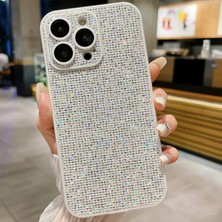 CoverZone iPhone 15 Pro ile Uyumlu Parlak Taşlı Tasarımlı Kamere Lens Koruma Parlayan Harika Arka Taşlı Yüzey