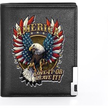 Papajack Kaliteli Erkek Cüzdan Deri Amerikan Kartal Kapak Billfold Ince Kredi Kartı/kimlik Tutucular Ekler Para Çantası Erkek Cep Kısa Çantalar (Yurt Dışından)