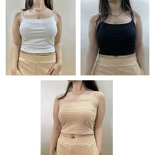 Betimoda Kadın Pamuklu Crop Top Askılı Büstiyer 3 Adet