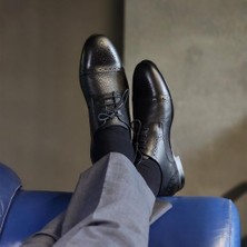 Sail Laker's Sail Lakers - Siyah Deri Bağcıklı Erkek Klasik Ayakkabı