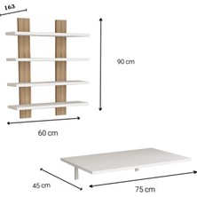 Decorair Eba Çalışma Masası+Duvar Rafı