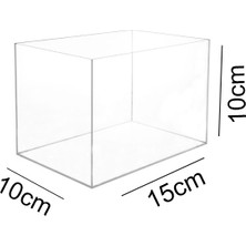 Trend Pleksi Şeffaf Kapaksız Çok Amaçlı Saklama Kutusu (15CM x 10CM x 10CM)