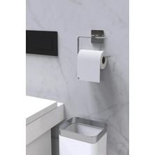 Karteya Yapışkanlı Yuvarlak Havluluk Havlu Askısı ve Tuvalet Wc Kağıtlık Pratik Banyo 2'li Set
