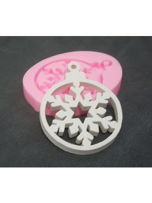 Morlalem 9,2cm Yıldız Askı Kar Tanesi Silikon Kalıp K-818, Kokulu Taş Sabun Alçı Mum Kalıbı