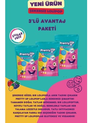 Pretty Up Şekersiz Lolipop Avantajlı 3' Lü Paket
