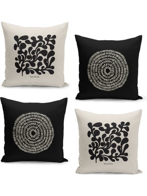 Filamente 4'lü Kırlent Kılıf Seti Çift Taraflı Dijital Baskılı