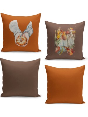 Filamente 4'lü Kırlent Kılıf Seti Çift Taraflı Dijital Baskılı