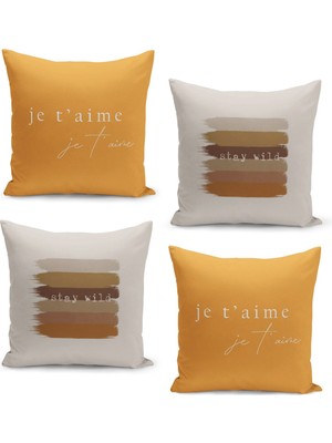 Filamente 4'lü Kırlent Kılıf Seti Çift Taraflı Dijital Baskılı