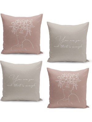 Filamente 4'lü Kırlent Kılıf Seti Çift Taraflı Dijital Baskılı