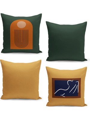 Filamente 4'lü Kırlent Kılıf Seti Çift Taraflı Dijital Baskılı