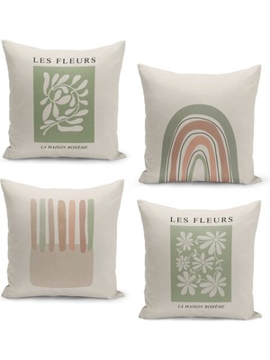 Filamente 4'lü Kırlent Kılıf Seti Çift Taraflı Dijital Baskılı