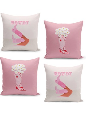 Filamente 4'lü Kırlent Kılıf Seti Çift Taraflı Dijital Baskılı