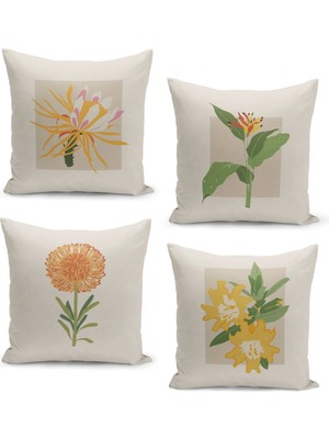 Filamente 4'lü Kırlent Kılıf Seti Çift Taraflı Dijital Baskılı