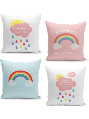 Filamente 4'lü Kırlent Kılıf Seti Çocuk Bebek Odası Dijital Baskılı