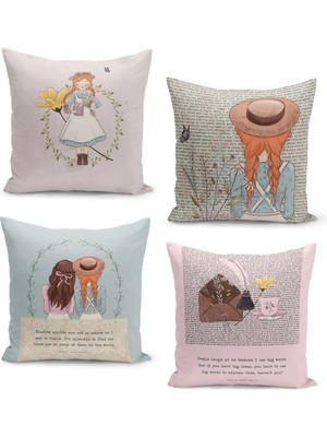 Filamente 4'lü Kırlent Kılıf Seti Çocuk Bebek Odası Dijital Baskılı