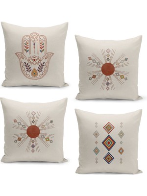 Filamente 4'lü Kırlent Kılıf Seti Ramazan Özel Desenli Çift Taraflı Dijital Baskılı