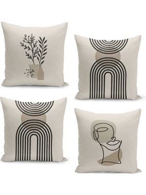 Filamente 4'lü Kırlent Kılıf Seti Çift Taraflı Dijital Baskılı