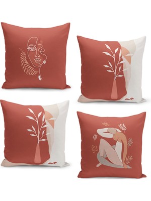 Filamente 4'lü Kırlent Kılıf Seti Çift Taraflı Dijital Baskılı