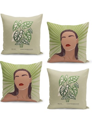 Filamente 4'lü Kırlent Kılıf Seti Çift Taraflı Dijital Baskılı