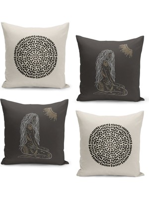 Filamente 4'lü Kırlent Kılıf Seti Çift Taraflı Dijital Baskılı