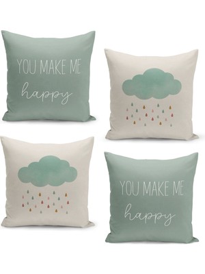 Filamente 4'lü Kırlent Kılıf Seti Çocuk Bebek Odası Dijital Baskılı