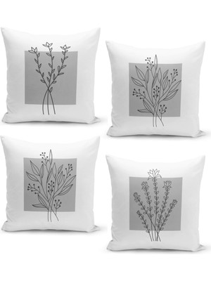 Filamente 4'lü Kırlent Kılıf Seti Beyaz Zemin Görünüm Minimalist Tasarım