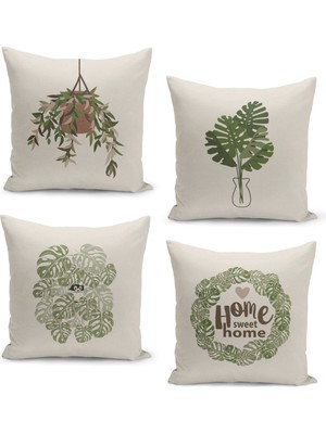 Filamente 4'lü Kırlent Kılıf Seti Çift Taraflı Dijital Baskılı