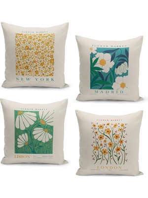 Filamente 4'lü Kırlent Kılıf Seti Çift Taraflı Dijital Baskılı