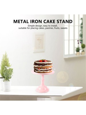 Faith Metal Demir Kek Standı Yuvarlak Kaide Tatlı Tutucu Cupcake Vitrin Doğum Günü Düğün Partisi Için Bakeware (Pembe) (Yurt Dışından)