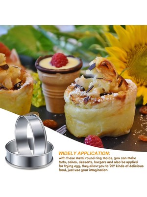 Faith Adet Muffin Tart Halkaları Çift Haddelenmiş Tart Halkası Paslanmaz Çelik Muffin Halkaları Metal Yuvarlak Halka Gıda Yapımı Için Kalıp (Yurt Dışından)