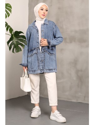 İmaj Butik Mavi Taşlı Kot Ceket