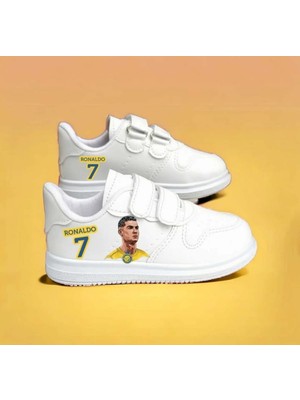 Amazoon Desing Takım Ronaldo Baskılı Çocuk Spor  Ayakkabı Sneaker