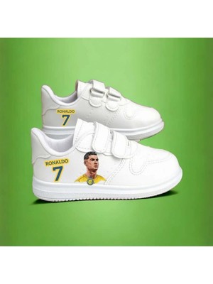 Amazoon Desing Takım Ronaldo Baskılı Çocuk Spor  Ayakkabı Sneaker