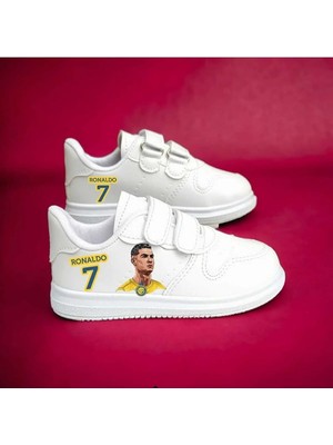 Amazoon Desing Takım Ronaldo Baskılı Çocuk Spor  Ayakkabı Sneaker