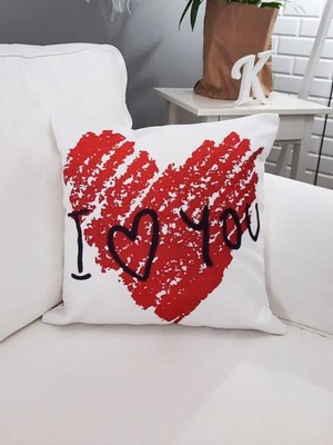 Körfez Kırlent Sevgililer Günü Temalı Kırlent Kılıfı 43X43CM