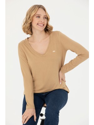 U.S. Polo Assn. Kadın Kum Sweatshirt 50271543-VR085