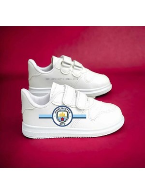 Amazoon Desing Mencester City Spor Baskılı Çocuk Spor Ayakkabı Sneaker