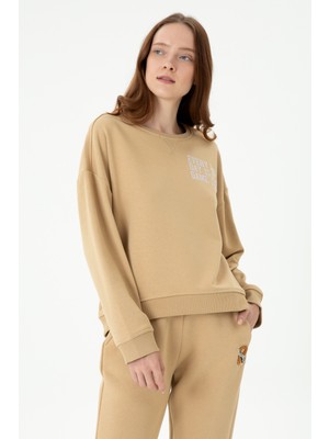 U.S. Polo Assn. Kadın Kum Bisiklet Yaka Sweatshirt 50271646-VR085