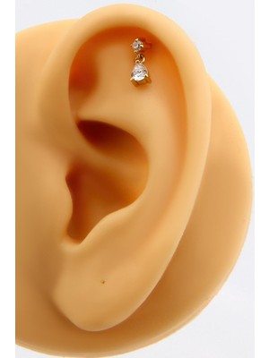 Altınkesesi Altın Damla Sallantılı Kıkırdak Küpe Tragus Helix