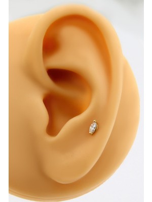 Altınkesesi Altın Kıkırdak Küpe Tekli Markiz Piercing Tragus Helix