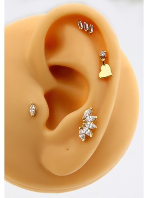 Altınkesesi Altın Kıkırdak Küpe Tekli Markiz Piercing Tragus Helix