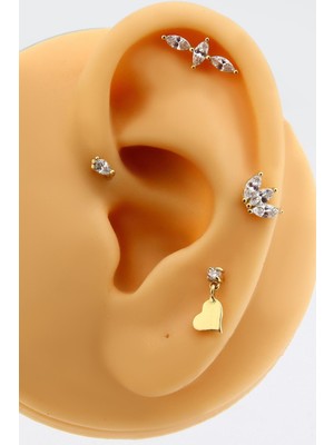 Altınkesesi Altın Üçlü Markiz Piercing Tragus Helix