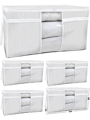 Esti Pencereli Yastık Hurcu 75 x 40 x 40 cm Gri Renkli Eşyalarınızı Düzenli Saklama