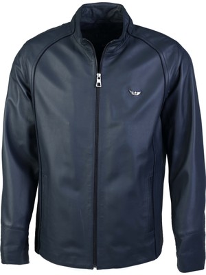 Tamer Tanca Erkek Deri Lacivert Deri Mont 1000 029 Erk Derımont SK23/24 Lacı Tafta