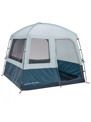 Decathlon Quechua Arpenaz Base 6 Kişilik UV Korumalı Su Geçirmez Gölgelik – 6,25 m², 2,15 m, Fiberglas Direkli, Koyu Petrol Mavisi/Açık Nil Yeşili