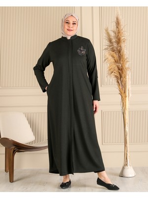 FERACE Kadın Buyuk Beden Kislik Tesettur Pardesu Tam Boy