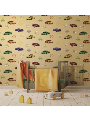 Adawall Ada Kids Arabalı Çocuk Odası Duvar Kağıdı 8909-1