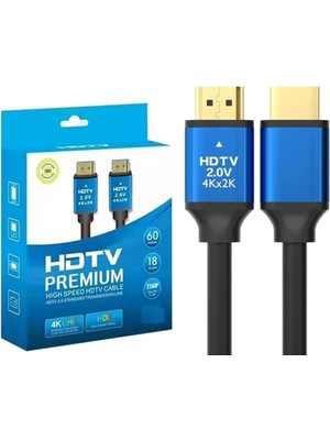 TahTicMer Hdtv 4K Yüksek Hızlı Hdtv Kablosu Hdtv Kablo 4K UHD HDMI Kablo Hdtv 2.0 Standart Iletim Notebook Tv Projektör Gamebox ile Uyumlu Siyah 1.5 Metre